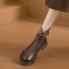 Fashion Booties Elegant With Medium Heels Leather Off-white Work Female Short Shoes Fur Chic Boot Hot Autumn Y2k Pu Women's Ankle Boots