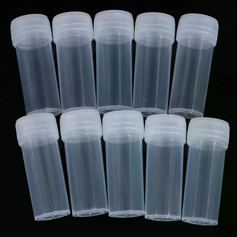 

10Pcs 5ml Plastic Test Tubes Vials Sample Container Powder Craft Screw Cap Bottles for Office School Chemistry Supplies Onesize