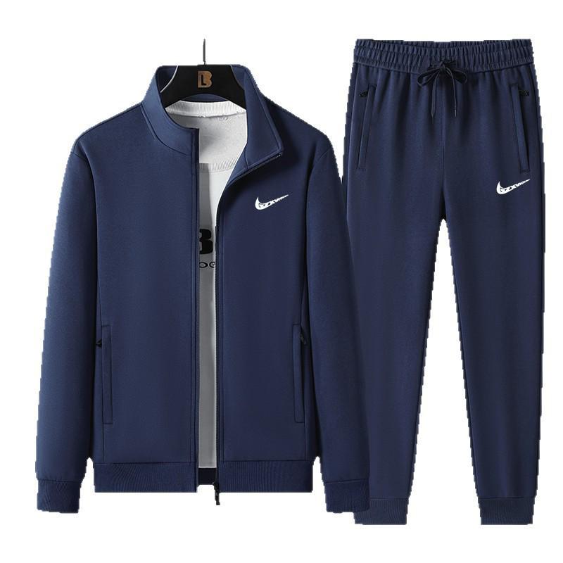 2025 Herren Freizeit Baumwoll Trainingsanzug Set: Reißverschluss-Strickjacke & Sportbekleidung Zweiteiler