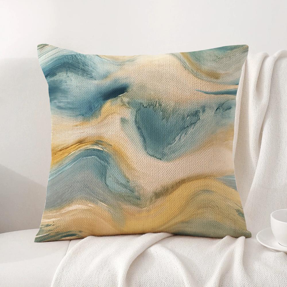 Marble Pattern Cushion Cover Natural Linen Organic Fabric DoubleSided Printing Sofa Home Decor Gift Pillow Cover