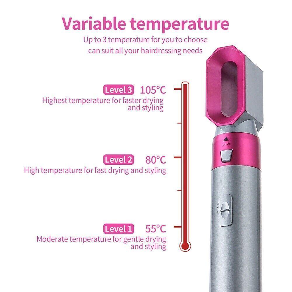 Sada elektrických fénů 5 v 1 s kulmou na vlasy s odnímatelným horkovzdušným kartáčem Styler