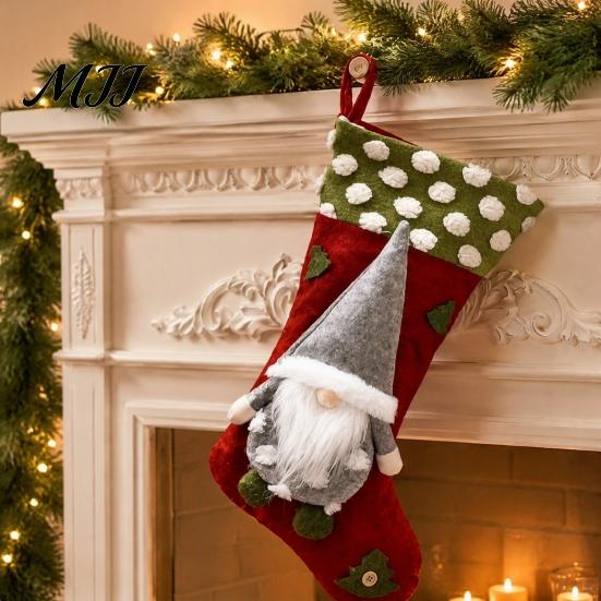 Seasonal Home Decor Supplies Christmas Stocking, 18.5 Inch Nordic Gnome Large Felt Stockings, Holiday Hanging Gift Bags Fireplace Decoration for Home,