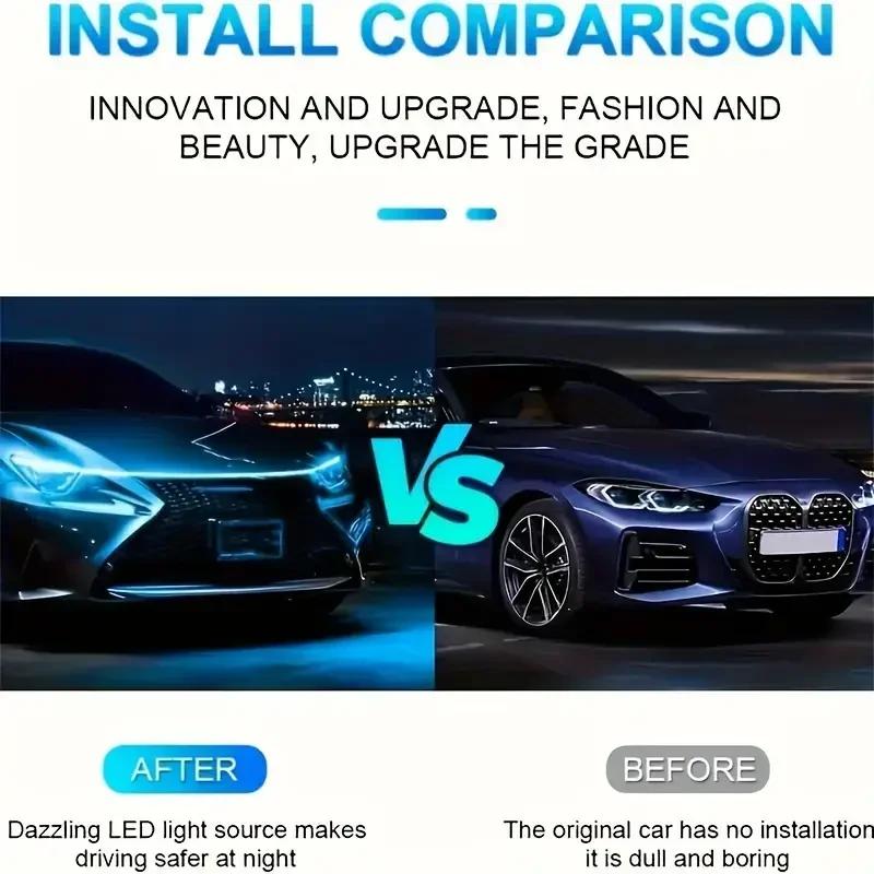 Startseite Feste LED Auto Motorhauben Lichtleiste Auto Motorhaube Führung Dekorative Umgebungsleuchte 12V Modifiziertes Auto Tagfahrlicht