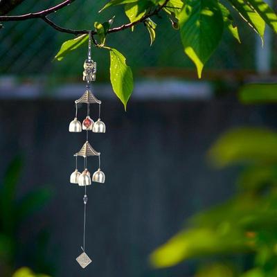 Retro Windspiele Gartendekorationen Windspiele Außendekoration für Zuhause Kupfer Windglocke Windmusik Heimdekoration