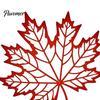 Artistic Iron Maple Leaves 6Pcs Hollow Leaf Wall Decorations, Metal Autumn Art Sculptures, Distressed Hanging Fall Garden Fence Ornaments for