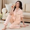 Pajamas women's high-end 1011 new summer women's fashion short-sleeved trousers cotton can be worn outside loungewear