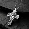 Retro Stainless Trendy Steel Portrait Cross Necklace Pendant Premium Crafted Fashion Accessory