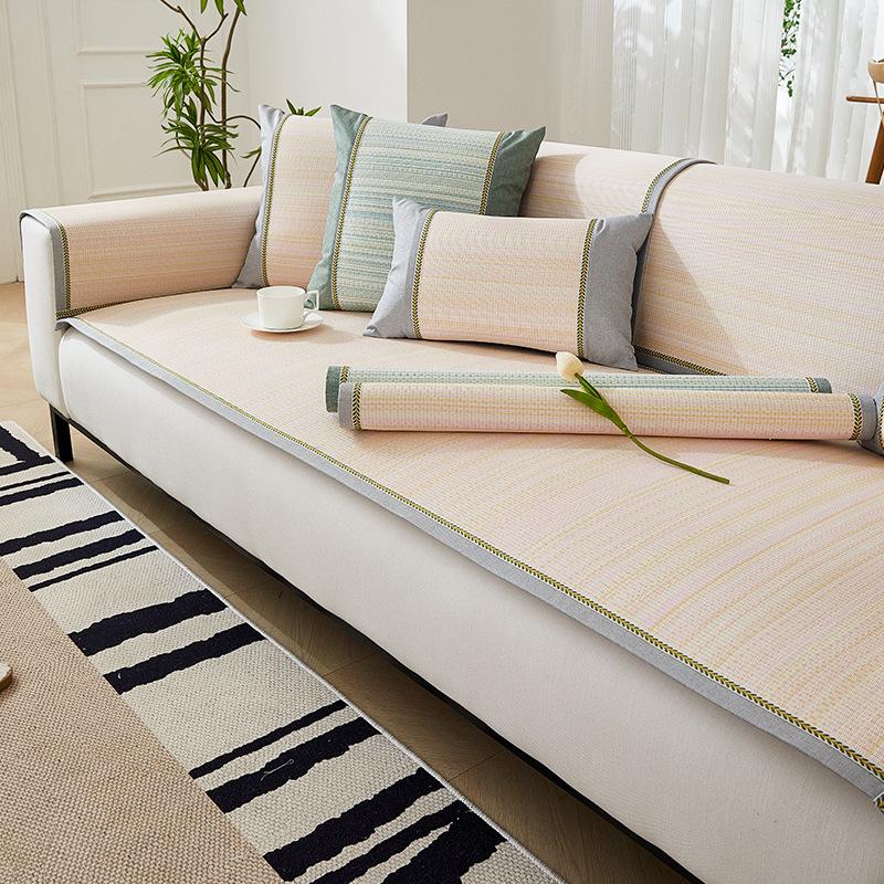 

Летний соломенный коврик, дышащий крутой коврик для дивана, нескользящий, против царапин, для гостиной, прямой ряд, чехол для дивана, ткань, спинка, полотенце 60*60cm