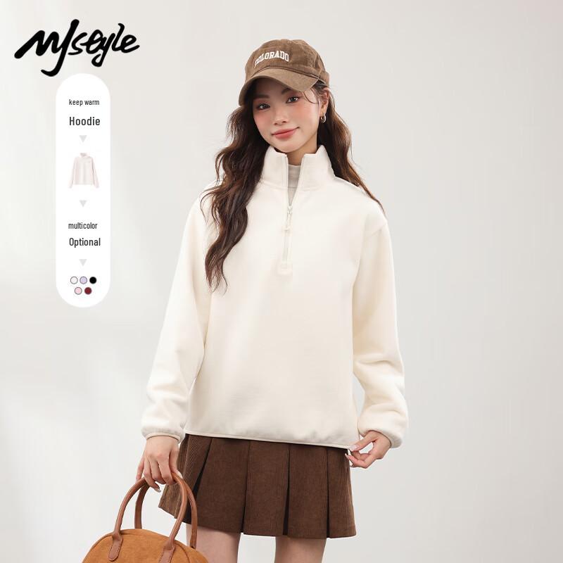 MJ STYLE Women's Half-Zip Fleece Jacket