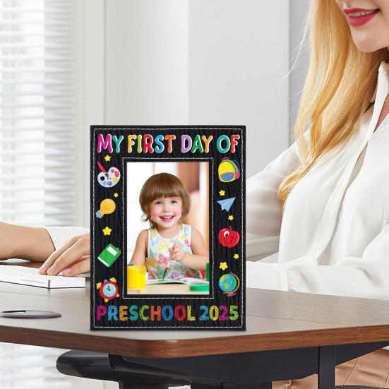 1/2Pcs My First Day of Preschool Picture Frame 2025 Kids First Day of School 4x6-Inch Photo Frame Decoration Boys Girls First Day of Kindergarten