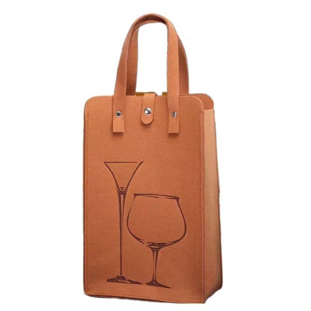 

Портативная фетровая сумка для красного вина, двойная ручная подарочная сумка для хранения вина, подарочная сумка для напитков хаки