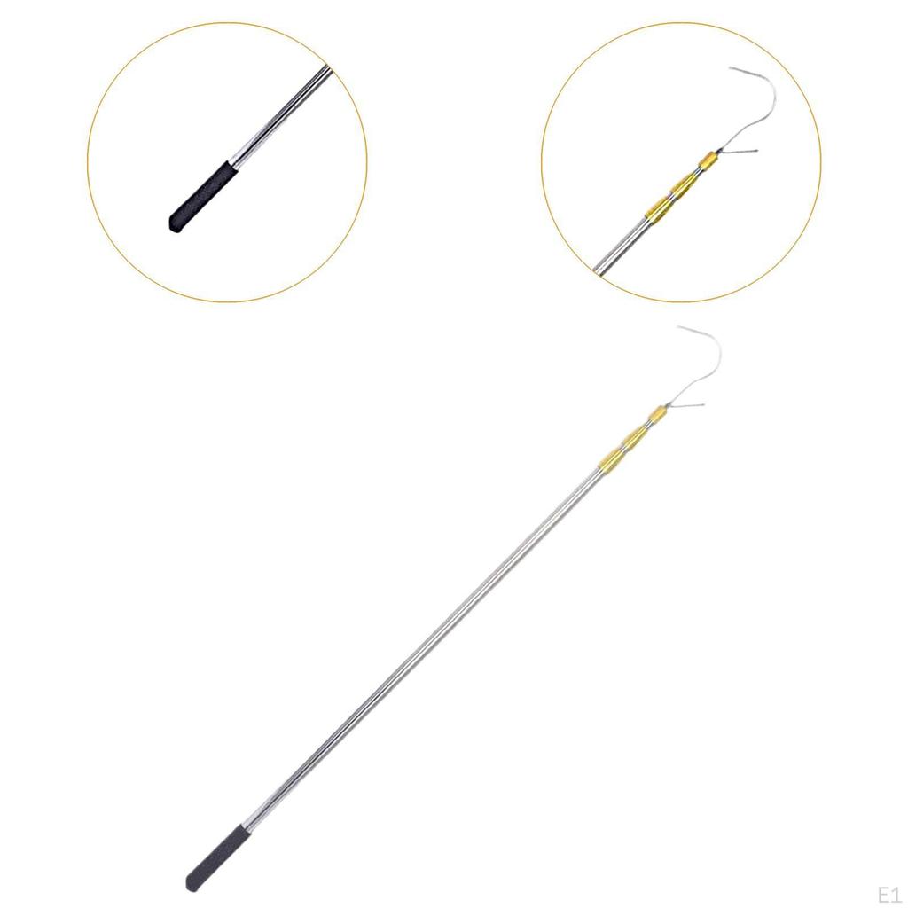 Adjustable Retrieval Tool for Truck Bed with Portable Hook Feature