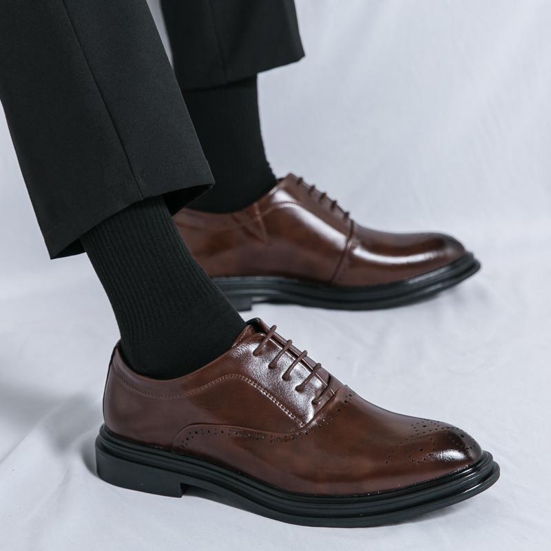 Mixed Colors Mens Dress Shoes Retro Male Leather Shoes Business Male Baroque Footwear Casual Mens Oxford Footwear