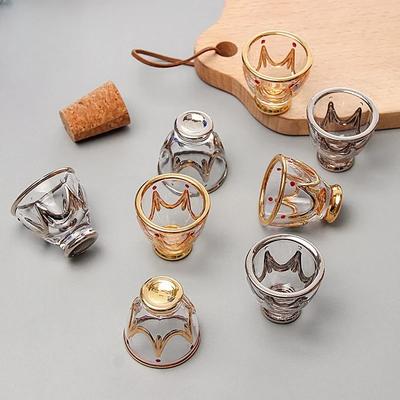 2025 Hot 10ml Hand-painted Light Luxury Crystal Shot Glass Mini Crystal Wine Glass White Wine Sake Whiskey Vodka Cup