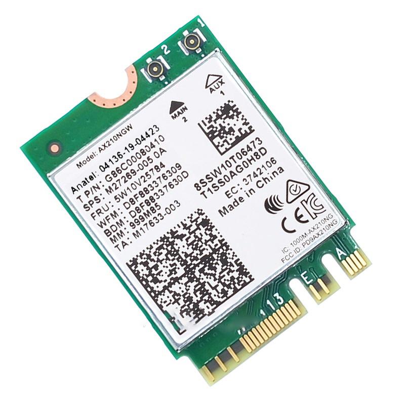 For Laptop Pc Wifi 6E Ax210 Bluetooth 5.2 M.2 Wireless Card Ax210Ngw 2.4Ghz 5Ghz 6Ghz 5374Mbps 802.11Ax Ax200 Adapter