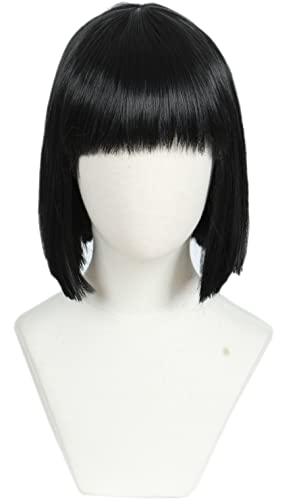 Linfairy Боб Черный Косплей Парик, Термостойкий, Костюмный Парик, Парик для Маскировки, Бесплатная Доставка с Сеткой