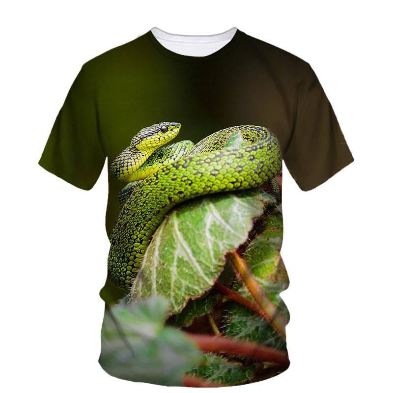 3D Print Animal Snake Sport Quick-dry Breathable Men T-shirt Outdoor Street Cosplay Party Short Sleeve