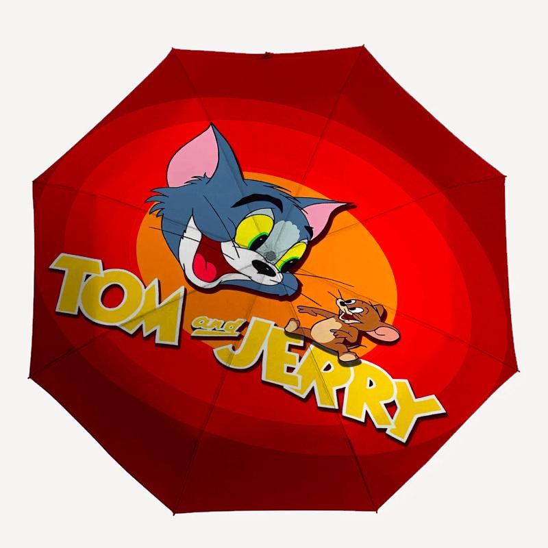 1pc Tom Jerry Adventures Umbrella with Plastic Handle,Suitable for All Seasons Travel Outdoor Multi-functional UmbrellaDCS140