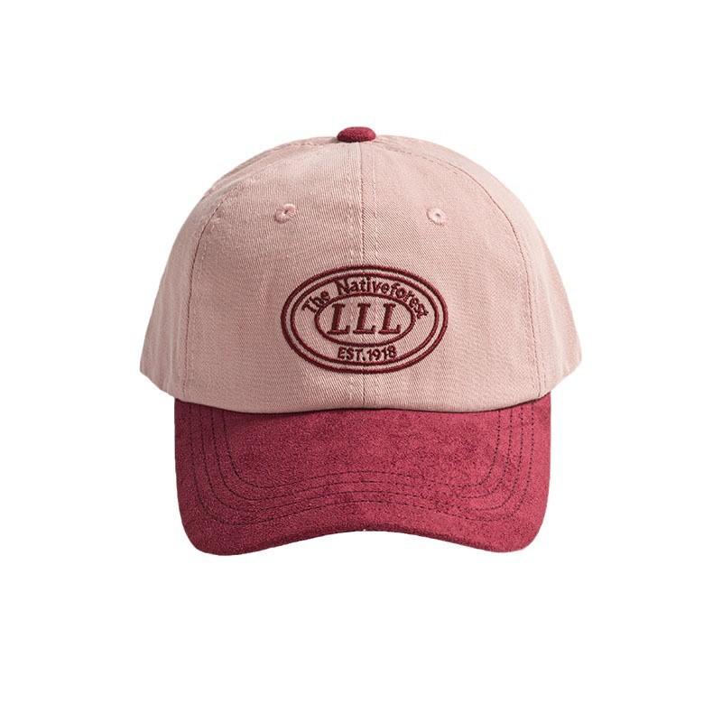 New Letter Baseball Cap Dopamine Color Blocking Embroidered Baseball Cap for Women with Versatile Face Showing Small Soft Top Baseball Cap