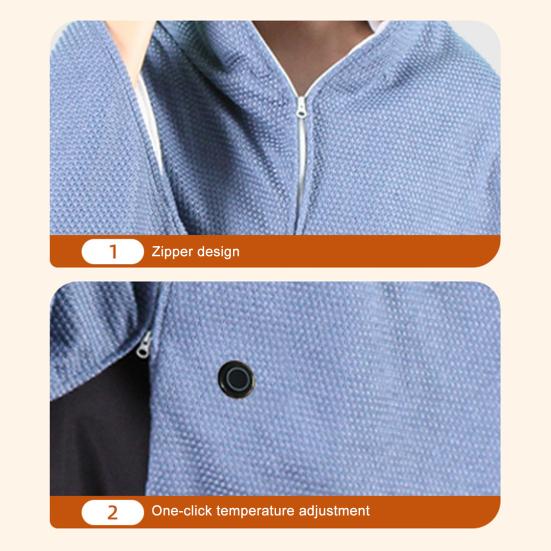 USB-Powered Electric Blanket Hooded Zipper Closure Solid Color Heated Shawl Wraps Winter Warm Quick Heating Blanket