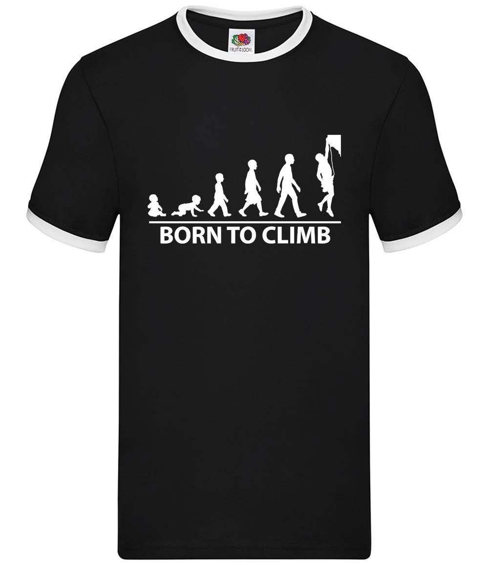 Born To Rock Climb - Mens Ringer - Climber climbing indoor XL