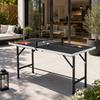 5ft Mid-Size Table Tennis Table, Ping Pong Table with Net, 2 Table Tennis Paddles and 3 Balls for Indoor Game, Black