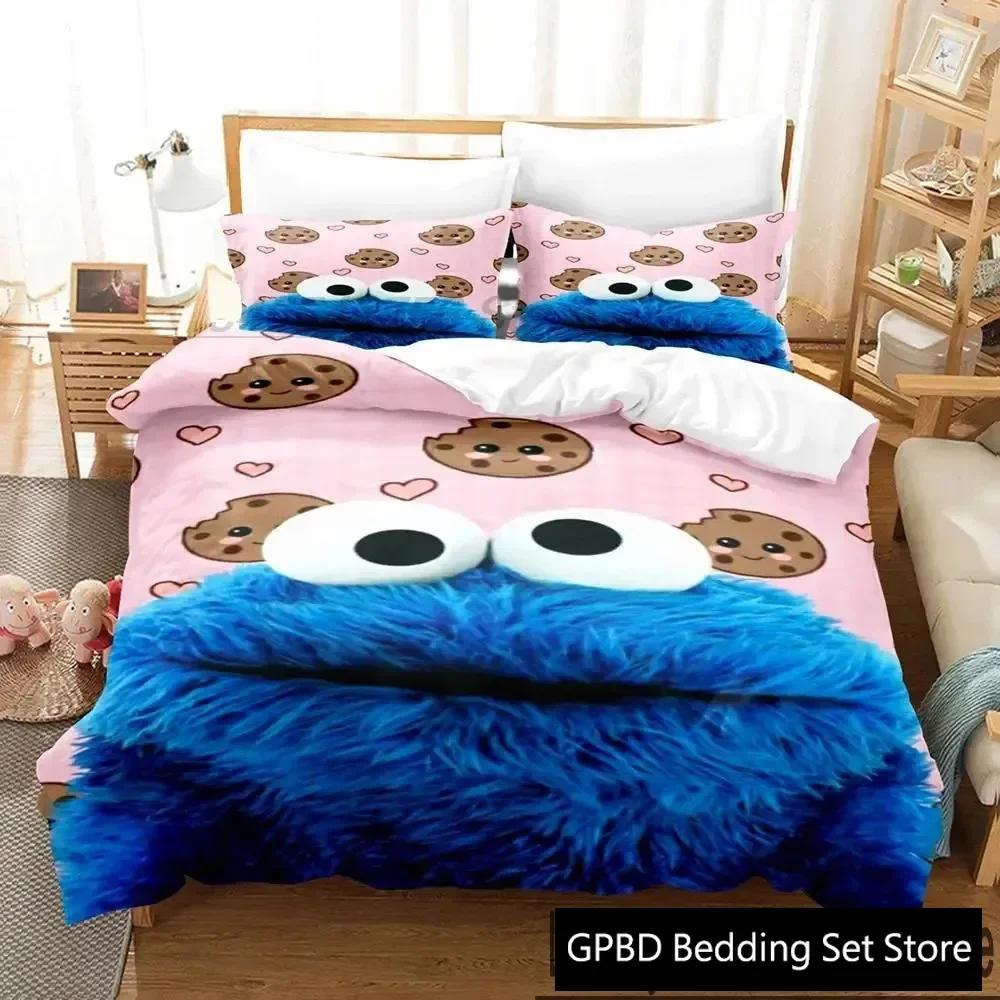 

3D-друк Печиво Мультяшний Монстр Аніме Постільна білизна Подвійний Твін Кінг Підковдра Ковдра Наволочка Хлопчики Дівчата Дорослі Спальня AU Double 180x210cm