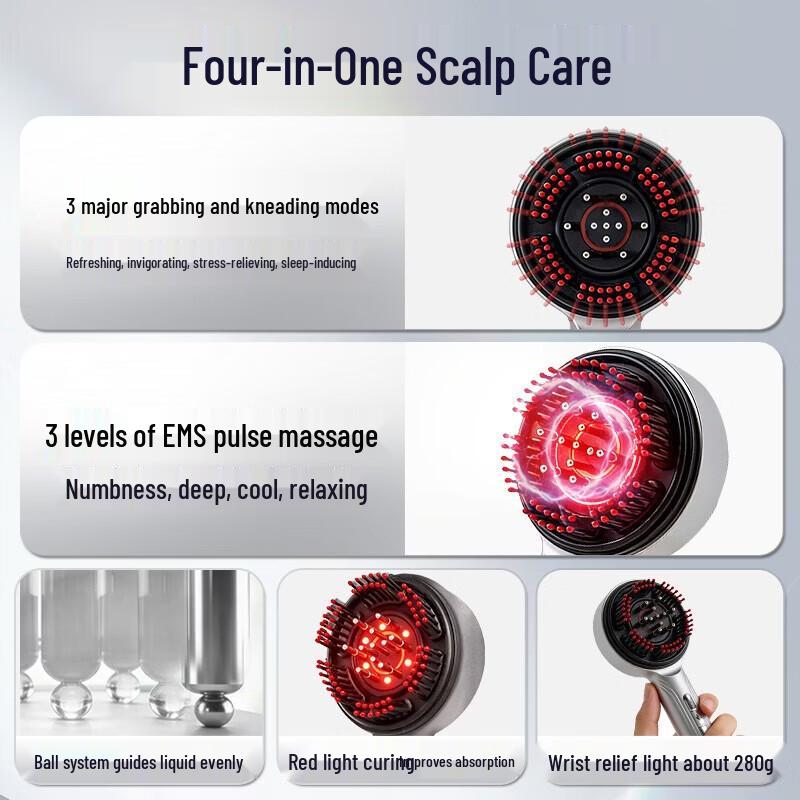 WayourCare Red Light EMS Scalp Massager Comb CN plug (adapter included)