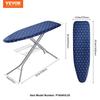 Ironing Board with Bottom Storage Tray, Thickened 4 Layers Iron Board with Heat Resistant Cover and 100% Cotton Cover, 10 Adjustable Heights Ironing