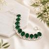 Green Quartz Oval Gemstone Bracelet for Women 925 Sterling Silver Plated Adjustable Statement Jewelry Gift