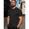 Spring Summer Men's 100% Cotton Crew Neck Short Sleeve T-Shirt Casual Solid Color Tee
