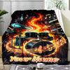 1PC Custom Name Drum Set Music flannel blanket versatile,all-season throw suitable for the living room,bedroom,camping,travel,and gift
