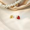 Sweet And Cute, Exquisite And Small Strawberry Stud Earrings, Simple And Small Fresh Fruit With Diamonds, Sleep Earrings Without Picking.