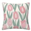 pc Fresh Pink  Green Floral Pillow Cover D DoubleSided Polyester Cushion Case Daisy  Tulip Decor Gift for Flower Lov