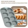 Silicone Hamburger Bun Pan Hamburger Bun Mold Nonstick French Bread Baking Pan Silicone Baguette Mold for Baking Bread Pans