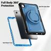 For Samsung Galaxy Tab A11/A9 Case Rotating Kickstand PC + TPU Shockproof Tablet Cover with Shoulder Strap