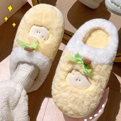 Cotton Slippers Winter 2025 New Indoor Home Cute Thick Bottom Plush Warm Couple Plush Slippers