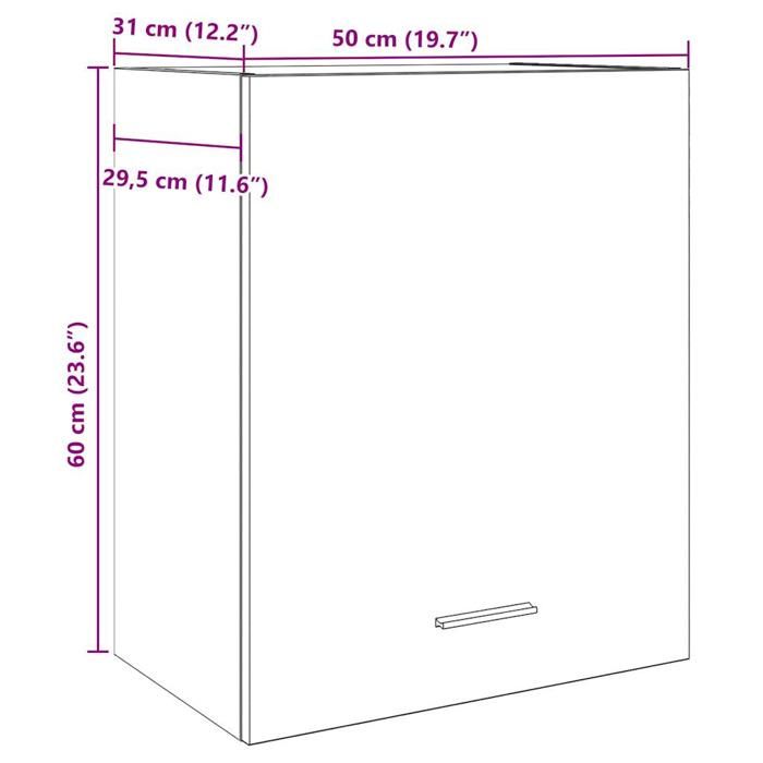 VidaXL Armoire suspendue "Lyon" Bois ancien 50 x 31 x 60 cm Bois d'ingénierie 856107