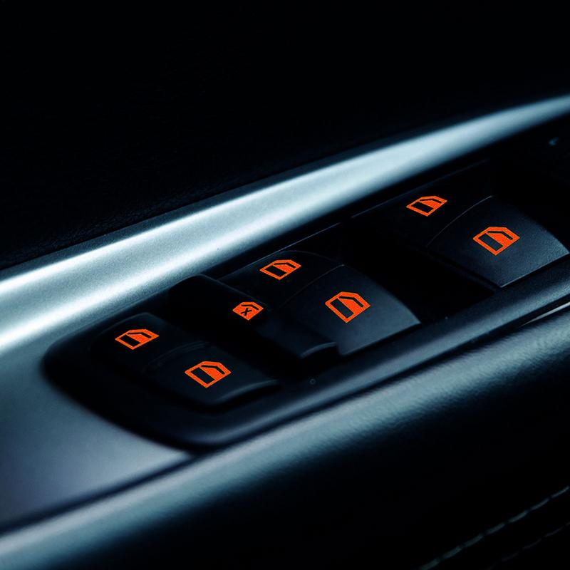 Car Luminous Night Light Switchs Stickers Door Window Lift Button Stickers Car Styling Auto Interior Decoration Button Stickers