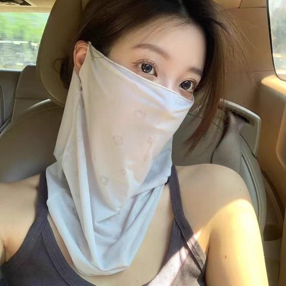 Neck Protection Sun Protection Mask Breathable Sunscreen Veil New Ice Silk Mask  for Sun Protection