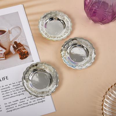 10 st Guld Förvaring Minibricka Silver Tårtfruktfat Smyckesdisplay Plastbricka Fest Sushitallrik För Heminredning