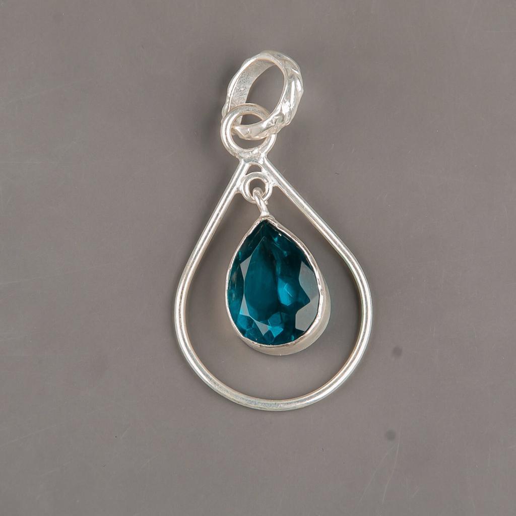 Apatite Gemstone 925 Sterling Silver Jewelry Handmade Pendant For Birthday Gift PP-3-12