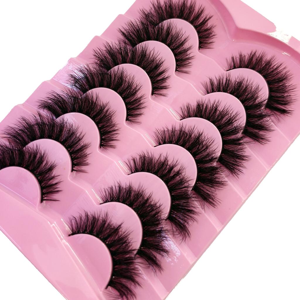 Xiaomi NEW 7pairs Makeup Eyelashes 3D Mink Lashes Fluffy Soft Wispy Natural Cross Eyelash Extension Reusable Lashes Eyelashes