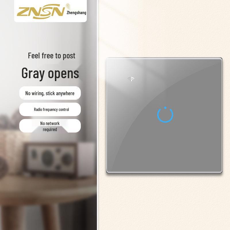 Zhengshang C4 Graffiti Smart WiFi+RF Switch, EU Standard, Voice-Controlled for Alexa & Google.