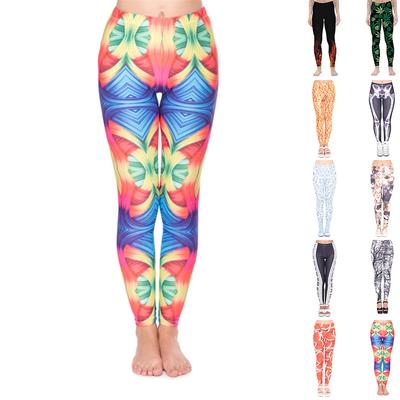 Womens Orange Watermelon Prints Stretch Yoga Leggings Fitness Running Gym Sports Active Pants