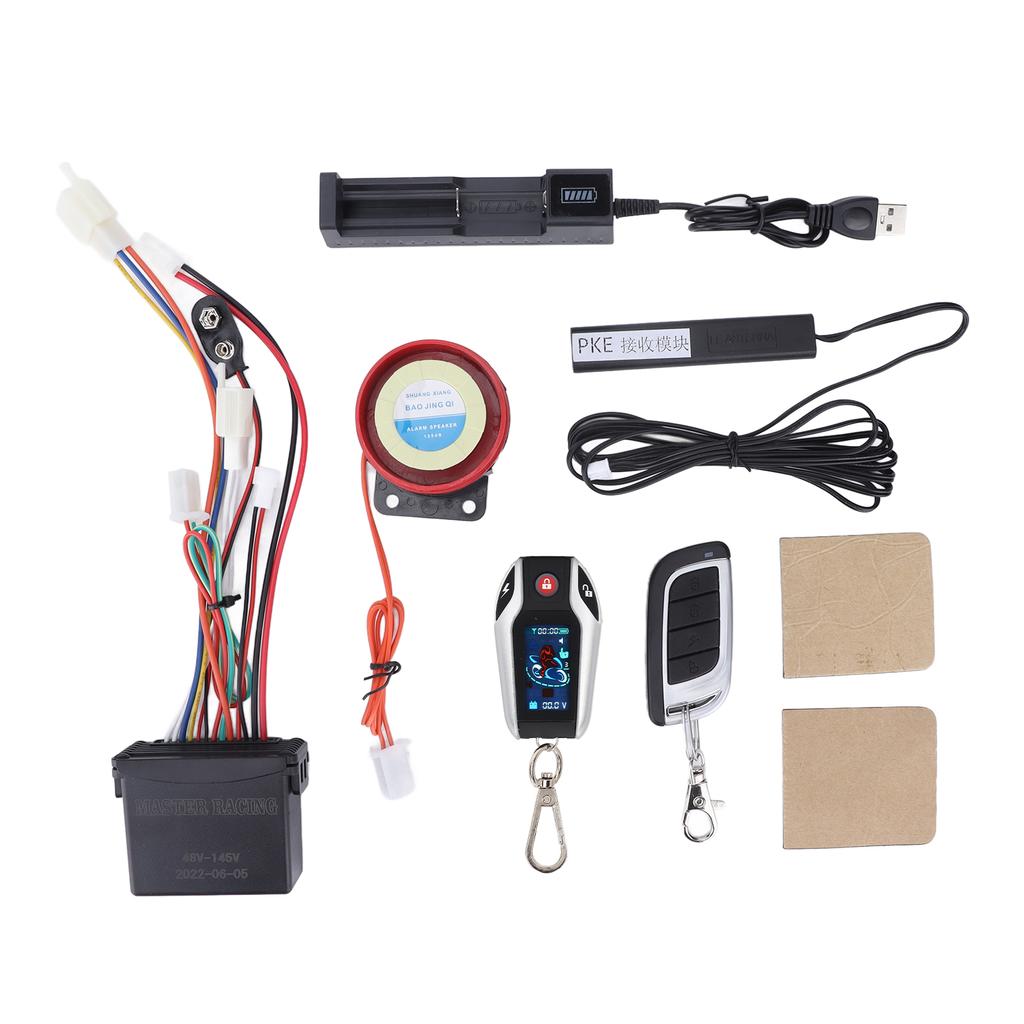 Sistema de alarme para motocicleta 48?Alarme bidirecional 145 V PKE Entrada automática com trava e desbloqueio para veículos off-road