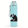 1PC Tiny airplane simple line sketch print 750ml colorful plastic sports water bottle leakproof pop up lid with straw for outdoor work home use