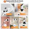 Elektrische Reinigungsbürste Duschreinigungsbürste mit 7 austauschbaren Bohrbürstenköpfen Kabelloser Schrubber mit verstellbarem Griff