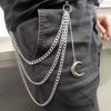 Hip Hop Fashion Metal Crescent Pendant Waist Chain Versatile Multi-layer Chain Pant Chain Accessories