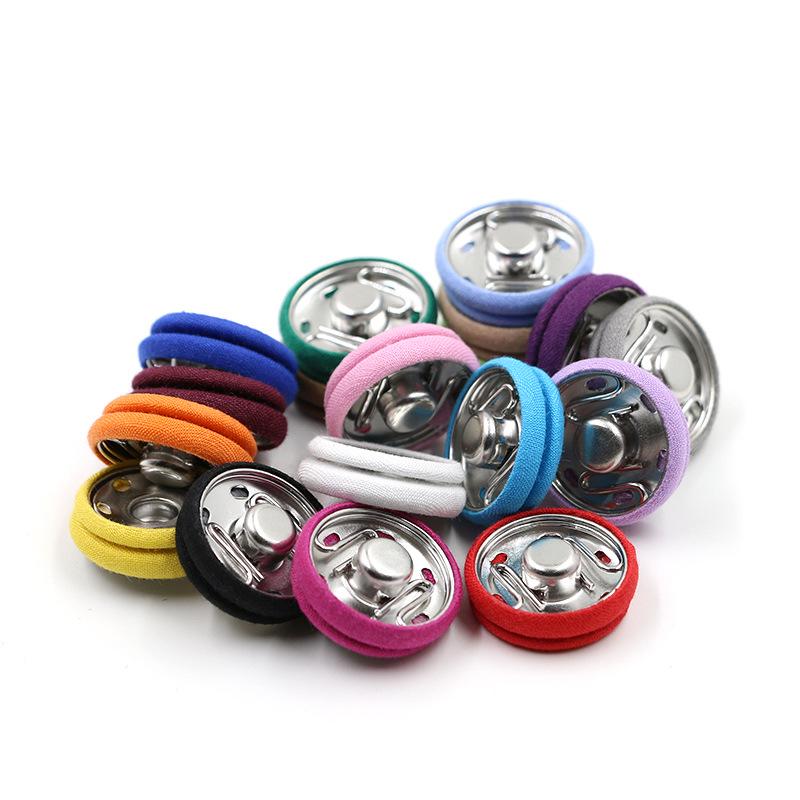 Metal Snap Button with Colored Fabric Cover - High-End Copper Male-Female Hidden Buckle